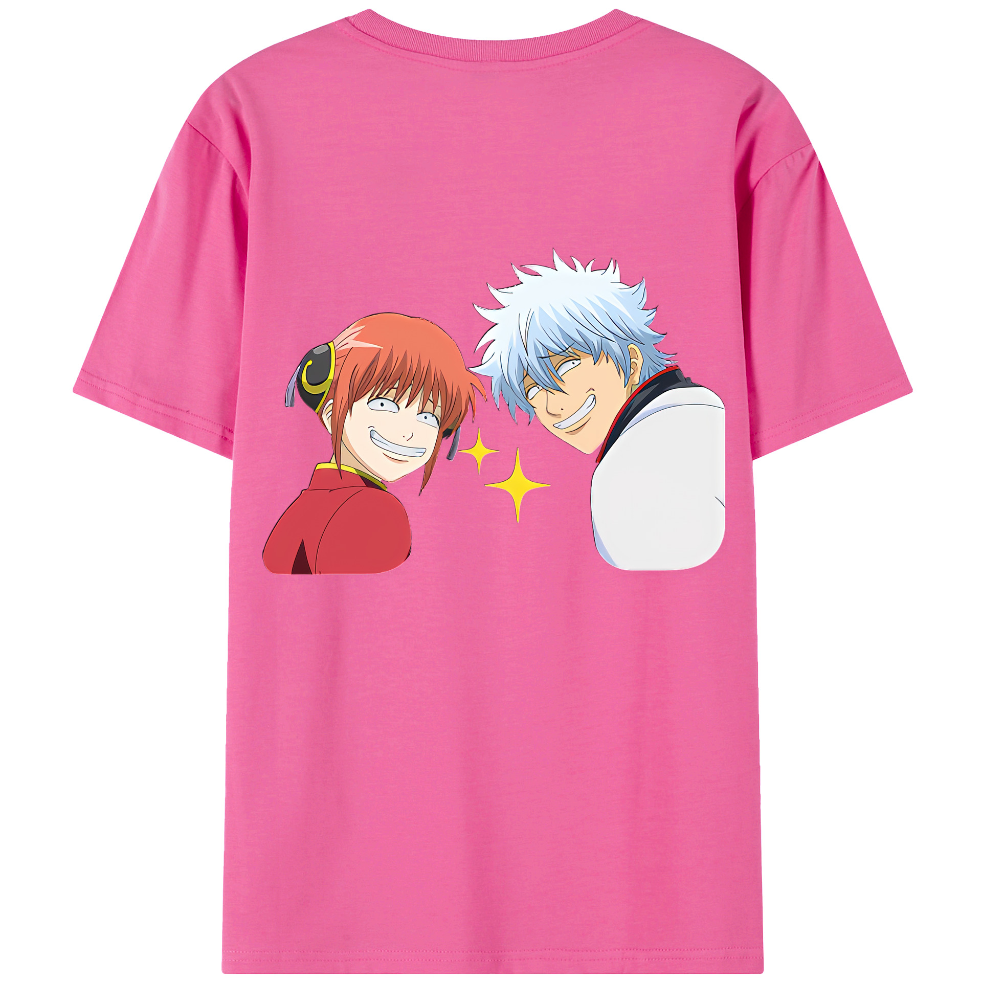 （画像用） ぎんたま 坂田銀時（さかたぎんとき） 神楽 志村新八（しむら しんぱち） GINTAMA Sakata Gintoki Kagura Shimura Shinpachi レディース半袖Tシャツ(バックプリント)